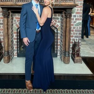 Elegant Navy Blue Evening Gown